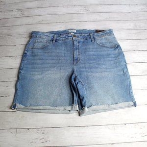 Ava & Viv Women's Denim Blue Jean Bermuda Shorts Plus Size 22W High Rise
